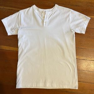 3sixteen White Short Sleeve Henley - Small